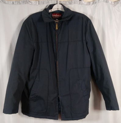 Lake Forest Jacket Mens 42 Blue Solid Collar Quilted Lined