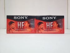 Sony HF High Fidelity Blank Audio Cassette Tapes 90 Min Normal Bias NEW 2 Pack