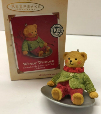 HALLMARK Snow Cub Club WENDY WHOOSH Vintage Bear Ornament