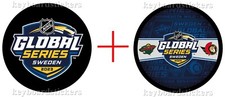 2023 Global Series Sweden 2 Hockey Puck PKG. Minnesota Wild vs Ottawa Senators