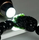 Certified 10x9mm Black Natural HeTian Jade Barrel Beads PiXiu Stretch Bracelet