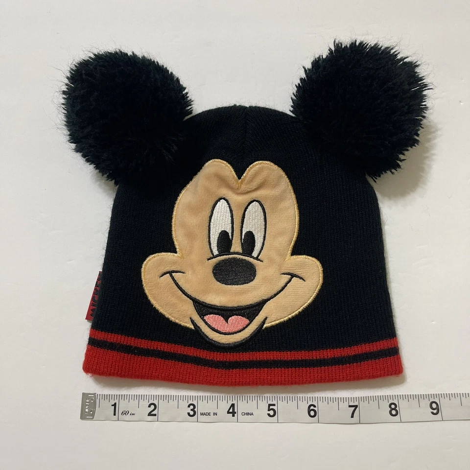 DISNEY Junior Mickey Mouse Red Black BEANIE Winter Hat Cap TODDLER 2T-4T - Image 2 of 4