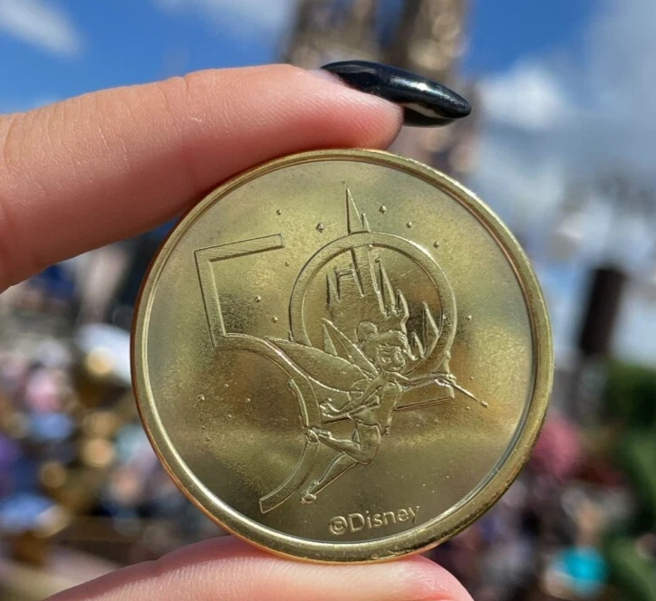 WALT DISNEY WORLD 50th anniversary Tinker Bell Caslte MEDALLION COIN