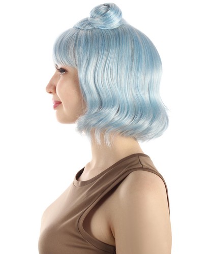 Adult Women's Short Double Bun Space Galaxy Multi Color Costume Wig - Picture 242 of 271