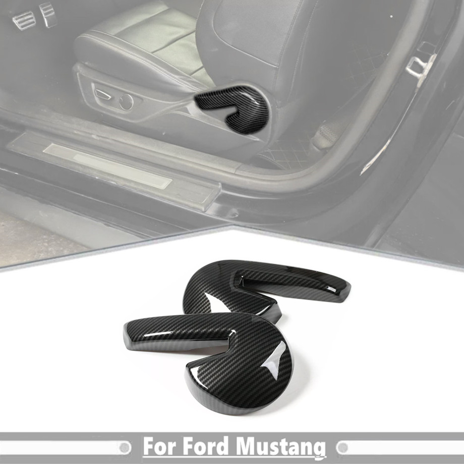 Carbon Seat Adjust Handle Trim Switch Cover Accessories For Ford Mustang 15-2025