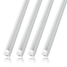 4FT 8FT LED Shop Light Fixture Dual Row T8 LED Integrated Tube Light Bulbs 6500K