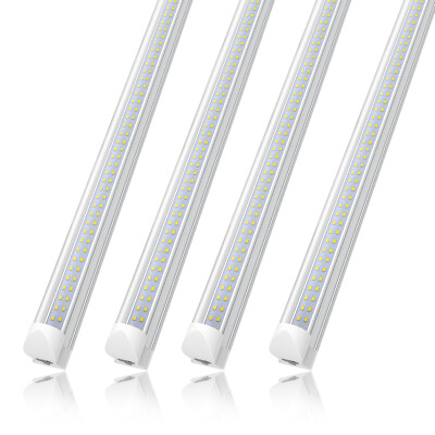 4FT 8FT LED Shop Light Fixture Dual Row T8 LED Integrated Tube Light Bulbs 6500K