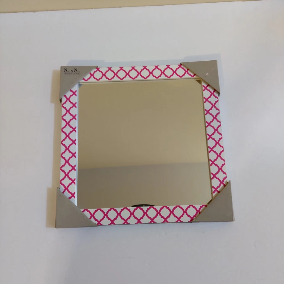Новый Malden шеврон рамка зеркало 8 «x 8» 20,3 см x 20,3 см розовый и белый - Изображение 3 из 4