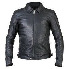 Frank Thomas Enfield Retro Leather Motorcycle Jacket Black