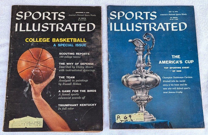 May 12, 1958 and Decenber 8, 1958 Issues of Sports Illustrated. Sports Covers.