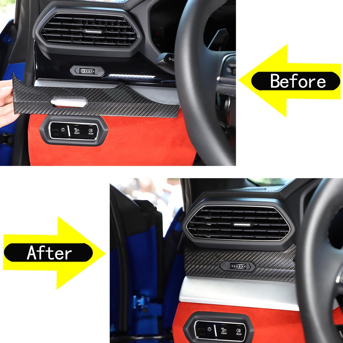 For Lamborghini URUS 2018-2025 Real Carbon Fiber Center Control Instrument Strip