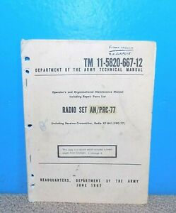 Radio Set AN/PRC-77 Technical Manual TM11-5820-667-12 1967 | eBay