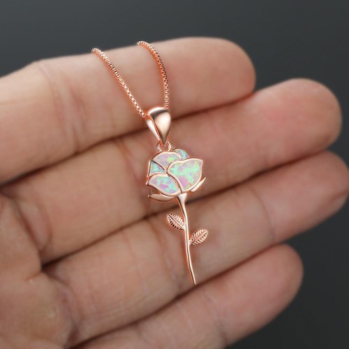 Elegant New French Romance and Beautiful Rose Opal Necklace - Picture 16 of 24