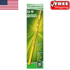 Ticonderoga Woodcase Pencils, #4 2H Extra Hard, Yellow, 12 Count (Pack of 1).