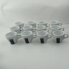 12 Lavazza Espresso Porcelain Coffee Demitasse 2" Cup Mug Blue Logo Tazze Caffe