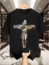 Jesus Christ T-Shirt - 100% Cotton Christian Graphic Tee with Jesus & Cross