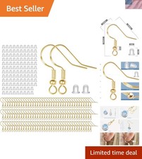 925 Sterling Gold Earring Hooks 120 PCS/60 Pairs, Ear Wires Fish Hooks, Hypo-...