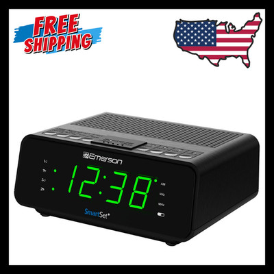 Emerson SmartSet Dual Alarm Clock Radio AM/FM LED Display Sleep Timer