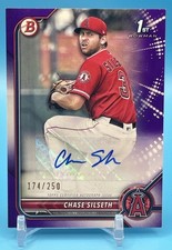 2022 Bowman Paper Prospect Purple Border /250 Chase Silseth #PPA-CS Auto 1st