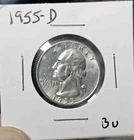 1955 D Washington Quarter BU Uncirculated  25c US Coin.