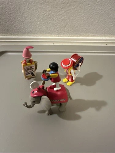 Vintage Playmobil 3797 Romani Circus Clowns w/ Baby Elephant Complete