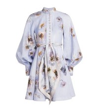 BNWT AUTHENTIC ZIMMERMANN HYPNOTIC BUTTONED MINI DRESS in LILAC POPPY SZ  4