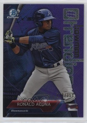 2018 Bowman #Bowman Trending Mega Box Purple Mojo Refractor Ronald Acuna Jr fo7