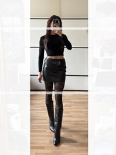 ZARA / Neu Echtleder Minirock mit Gürtel / L...