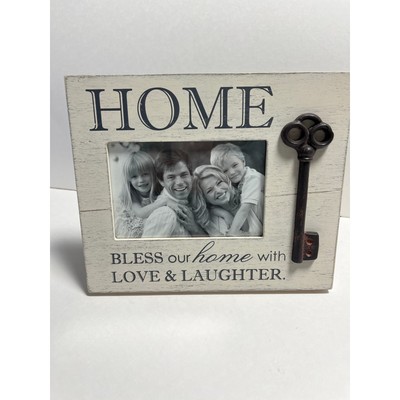 HOME  Bless our home with love and laughter  4x6 pic Frame NEW 9.5x8 inch frame
