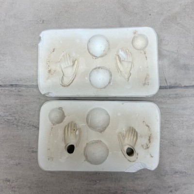 Vintage Ceramic Plaster Slip Casting Mold Miniature Doll Hands 2-Part Press Mold