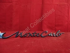 NOS OEM Chevrolet Monte Carlo Trunk Lid Nameplate Emblem 8 3/4" Navy Blue 28U