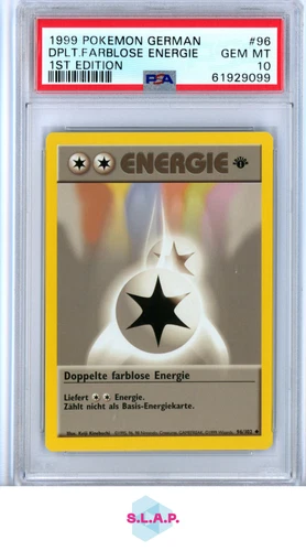 COLORLESS ENERGY POKEMON 96/102 1999 1ST EDITION BASE SET GERMAN PSA 10
