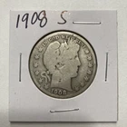 1908 S Barber 90% Silver Half Dollar 50c US Coin
