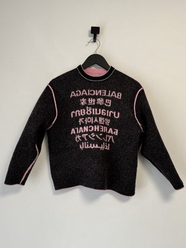 Balenciaga Pink Seven Languages Sweater Women’s Size XS Logo Designer Luxury - Picture 13 of 13