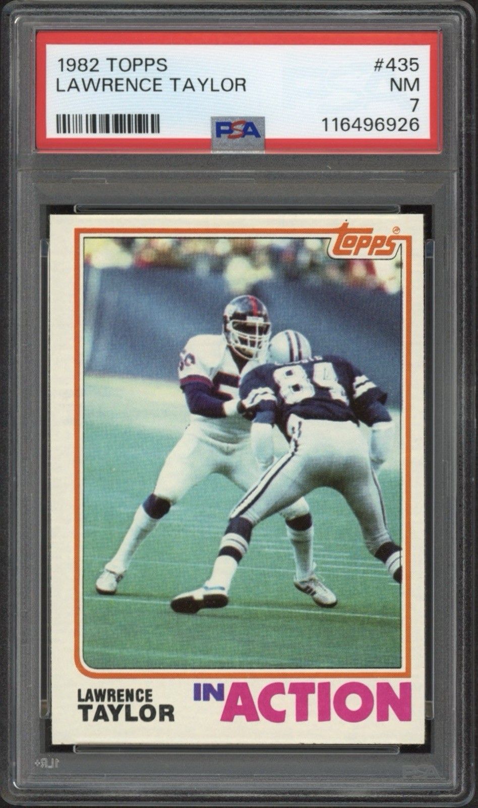 1982 Topps Lawrence Taylor Rookie RC #435 PSA 7 Near Mint HOF New York Giants