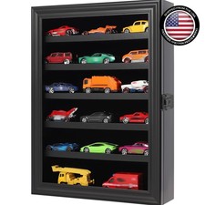 Toy Car Display Case 1/64 Scale Wall Mount Storage Cabinet Lockable Model