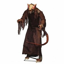 Skeleton Rat with Robe Realistic Standing Rat Figure Creepy for Indoor Display