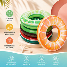 65cm Watermelon Inflatable Swim Ring PVC Pool Float Beach Summer Party Toy