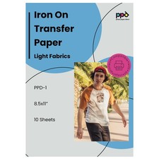 10 Sheets 8.5x11 - Inkjet Iron-on Heat Transfer Vinyl Paper for White Ligh...