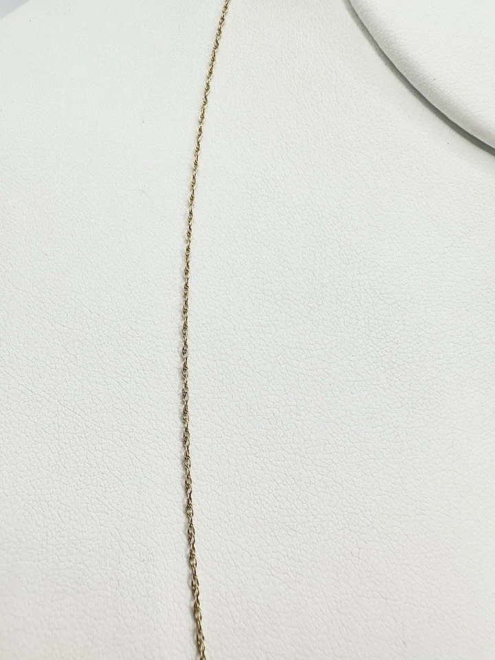 Винтажная цепочка из 10-каратного желтого золота 18 дюймов ожерелье с подписью распродажа недвижимости деликатная простая ЧИТАЙТЕ - Изображение 4 из 4