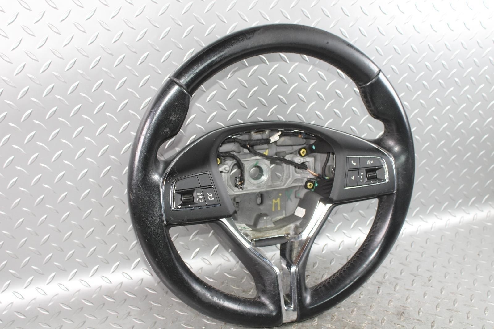 14-17 Ghibli *WORN* Black Leather Driver Column Steering Wheel W/ Controls WTY