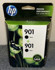 HP 901 Black Ink Cartridges 2-Pack OEM New Sealed Exp Sep 2020