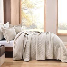 Linen Quilt Set Queen Size 3-Piece, 100 Linen Front  Cotton Back, Prewashed...