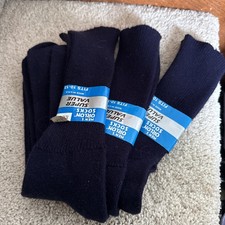Vtg Kmart Mens Dress Crew Socks Lot Of 3 Pairs Blue Stretch NWT