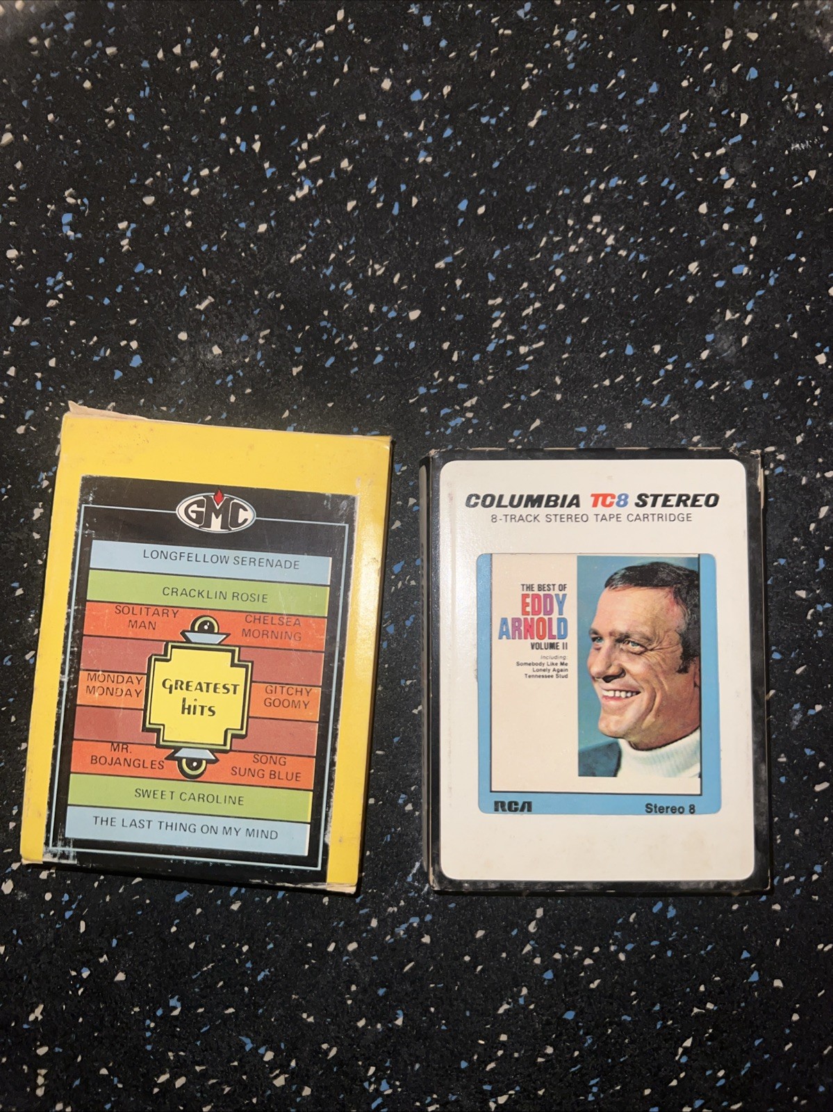 Set Of Two Cassette Lot Vintage Music: Columbia TC8 Stereo & GMC Greatest Hits