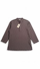 Skavij Men's Tunic Shirt Kurta Size L Vertical Stripe