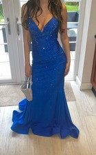 SHERRI HILL PROM DRESS -BLUE - SIZE US 0 (UK 4) COST £550