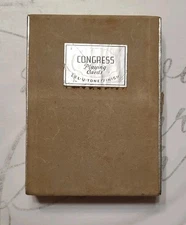 Vintage Double Deck Congress Playing Cards Cel-U-Tone Finish Yellow Red Flowers