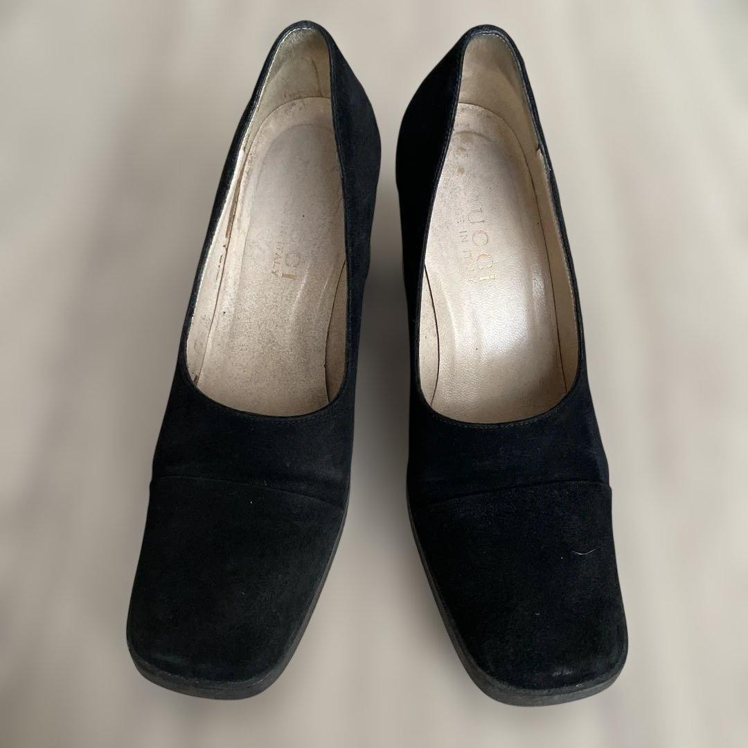 Gucci Square Toe Heels Black Suede Size 35.5 US About5.5 For Women thumbnail 2