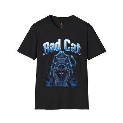 Bad Cat Shirt Neon Cat t-Shirt Graphic T-Shirt Men Glow in the Dark Cat Shirt